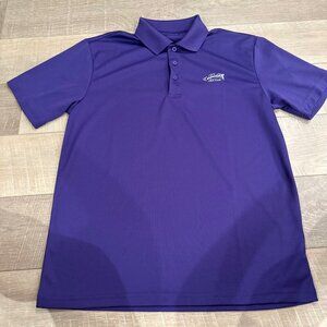SPORTEK MENS PURPLE LARGE DRI FIT GOLF POLO SHIRT CELEBRATION GOLF CLUB LOGO
